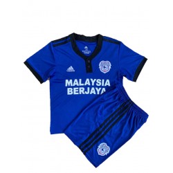 Camisola Cardiff City Criança Equipamento Primeiro 2021-2022 Manga Curta